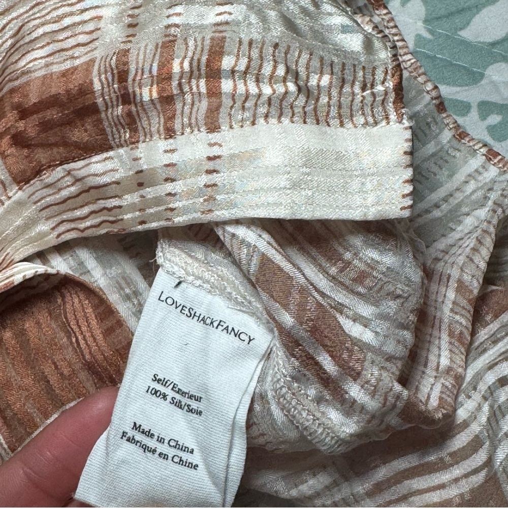 LoveShackFancy Plaid Ruffle Button-Up Blouse - Picture 4 of 6